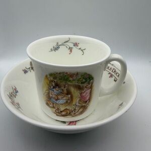 Beatrix Potter The Flopsy Bunnies Mug Cup &  bowl Royal Albert English
